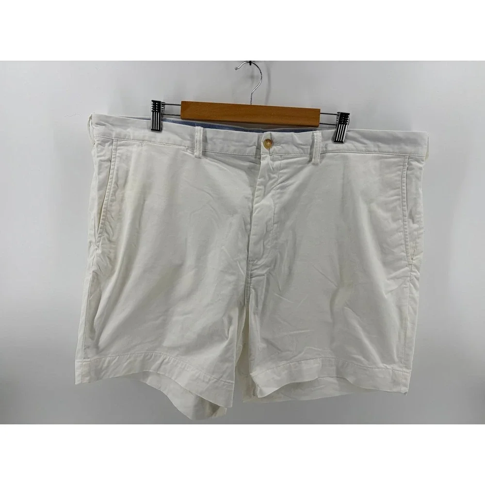 Polo Ralph Lauren, Chino Shorts, White Flat Front, Golf/Casual, Men's Size 42